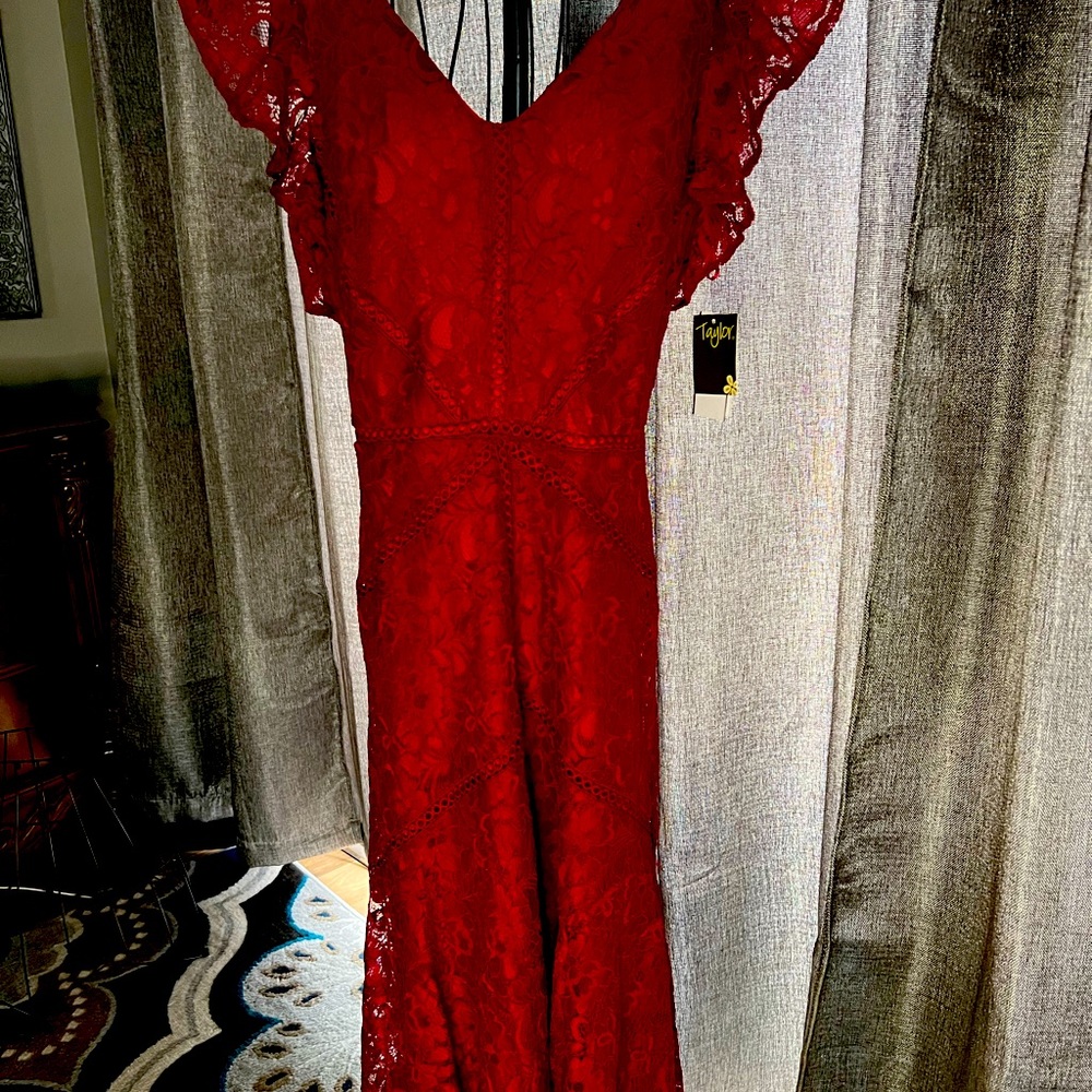 Women’s red lace cocktail dress